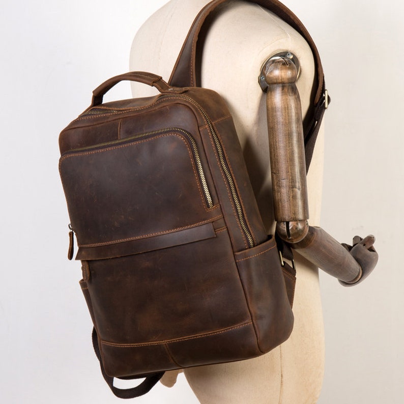 Vintage Leather Backpack Brown Leather Backpack Rucksack Etsy Canada