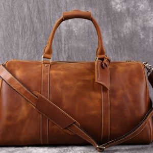 Handgefertigte Leder-Reisetasche, Leder-Wochenend-Tasche für Herren, personalisierter Seesack, Reisetasche, Leder-Reisetasche, Leder-Sporttasche für Männer, Geschenk