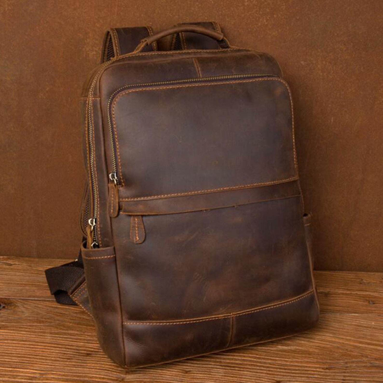 Vintage Leather Backpack Brown Leather Backpack Rucksack - Etsy Canada