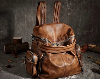 leather handbag backpack