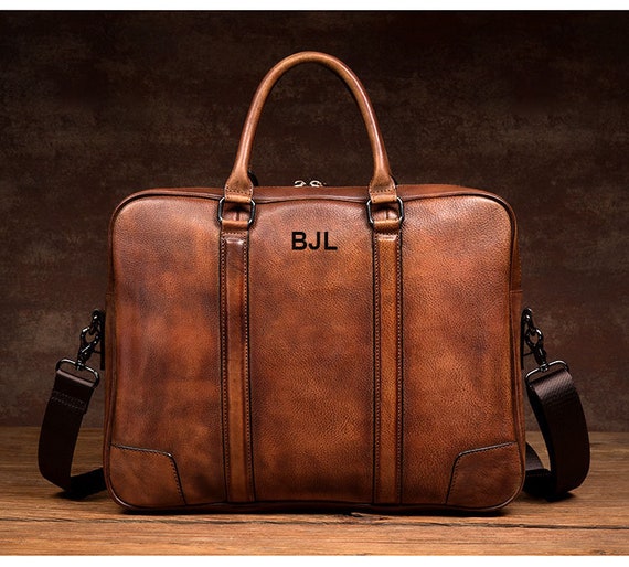 Handmade Full Grain Rustic Leather Messenger Bag Leather Laptop Bag Men  Briefcase Satchel Handbag Crossbody Bag Best Men Gift