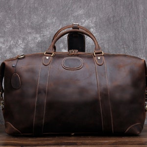 Handgefertigte Distressed Voll Grin Leder Seesack Große Reisetasche Herren Weekender Tasche Weekender Overnight Groomsman Geschenk Weihnachtsgeschenke