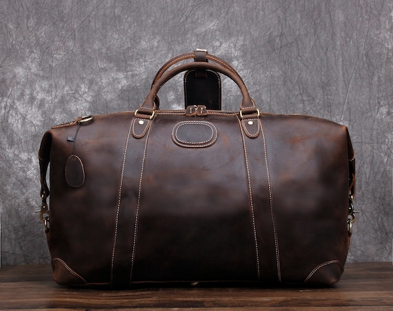 Handcraft Distressed Full Grian Leather Duffle Bag Large Travel