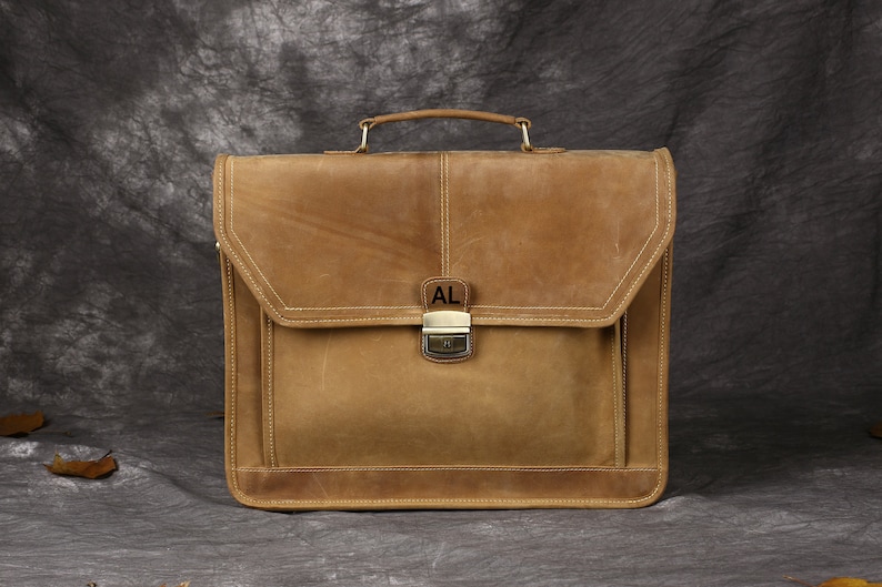 personalized leather briefcase