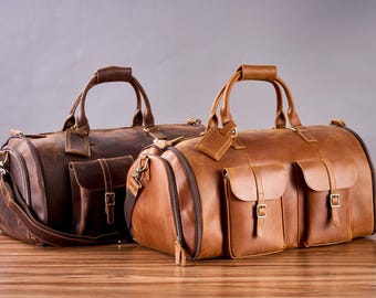 Personalized Leather Garment Bag Travel suit bag for men,holdall for suit, garment bag, weekend bag for groomsmen,carry on suit bag