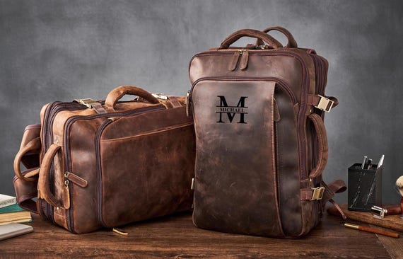 Genuine Leather Backpack for Men/women - 2-in-1 Convertible Briefcase for  Work, Large Capacity 18 Inchebag, Gift for Him, Christmas Gift - Etsy Israel