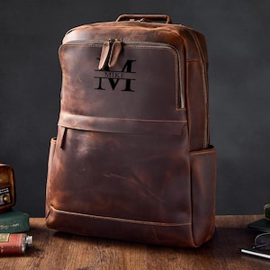 Vintage Leather Backpack, Brown Leather Backpack, Rucksack, Personalized Men Leather Backpack, Hipster Backpack gifts for her him