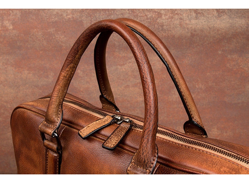 Handmade Full Grain Leather Messenger Bag Mens Leather Etsy