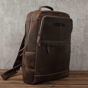 Vintage Leather Backpack, Brown Leather Backpack, Rucksack, Personalized Men Leather Backpack, Hipster Backpack gifts for him her
