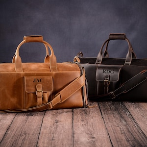 Sac de voyage en cuir personnalisé : sac de voyage convertible pour week-end