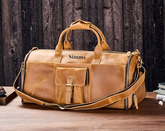 Regalo para padrino, portatrajes de cuero personalizado, bolso de viaje con compartimento para zapatos, funda de cuero para traje, regalos de Navidad.