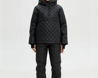 Winter activewear Snowsuit women Snowboarding suit Ski suit women Ski jacket anorak Ski pants Two piece ski suit Snowsuit black women outfit
