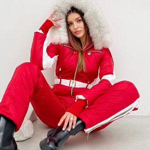 Kombinezon narciarski damski Kombinezon narciarski czerwony Kombinezon narciarski damski Kombinezon zimowy narciarski Kombinezon snowboardowy Kurtka zimowa Zimowe ciepłe spodnie Kombinezon narciarski