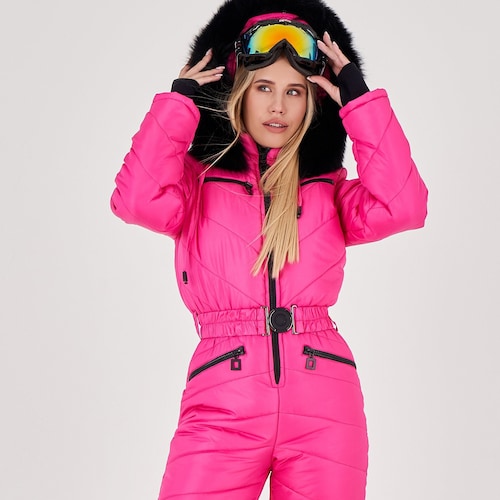 Bright Pink Ski Suit Women's Women Ski Jumpsuit Bright - Etsy