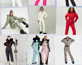 White Ski Suit Fringed Snow Suit One Piece White Snowsuit Woman