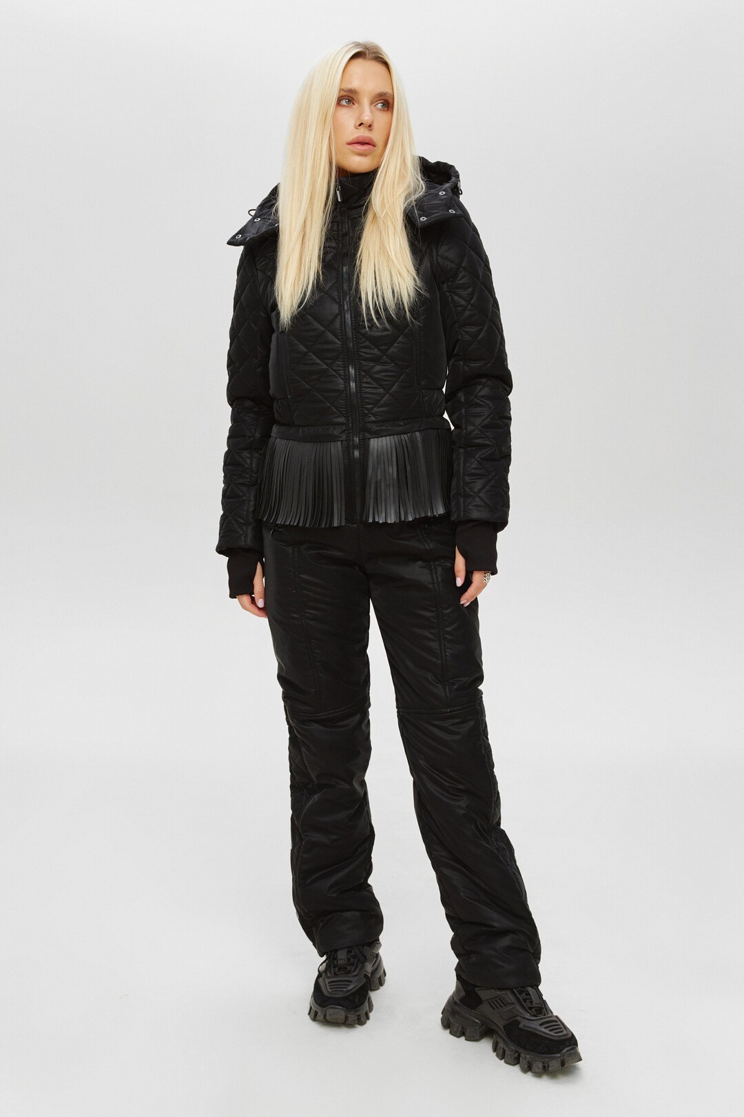 Ski Outfit Black Ski Suit Fringe Ski Jacket And Ski Pants One Piece ski-outfit-black-ski-suit-fringe-ski-jacket-and-ski-pants-one-piece