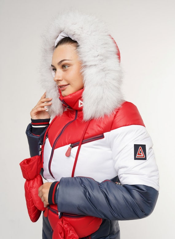 Combinaison de ski femme rouge bleu Combinaison de ski femme Combinaison de ski Combinaison de neige femme Combinaison de neige noire Combinaison de neige femme avec pack amusant et mitaines Etsy