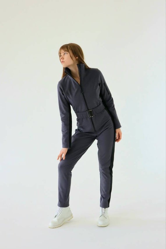 Women Ski Jumpsuit White With Black Ski Jumpsuit for Winter