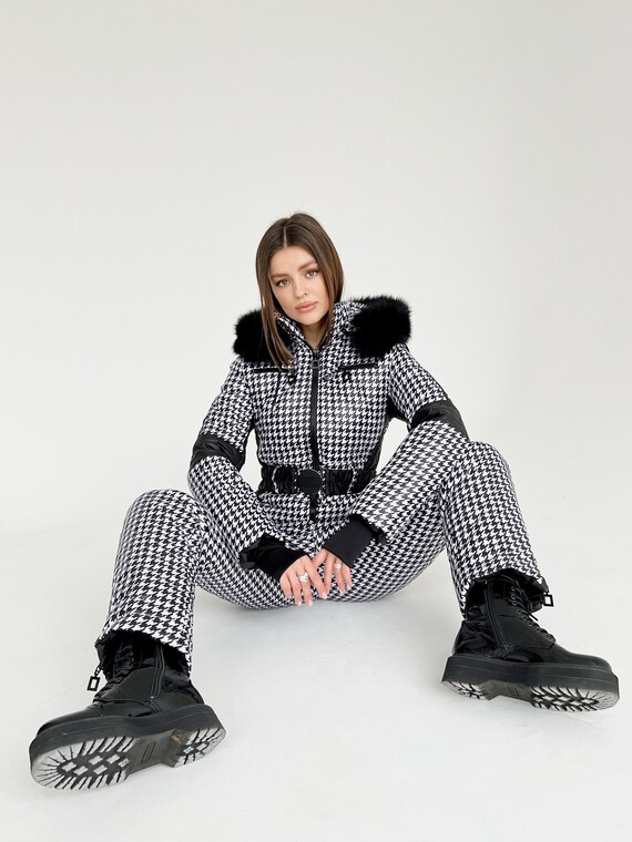 Women Ski Jumpsuit Houndstooth Pattern Ski Suit Woman's One Piece Fashion  Snowboarding Suit Snow Suit for Women Jumpsuit Black -  Australia