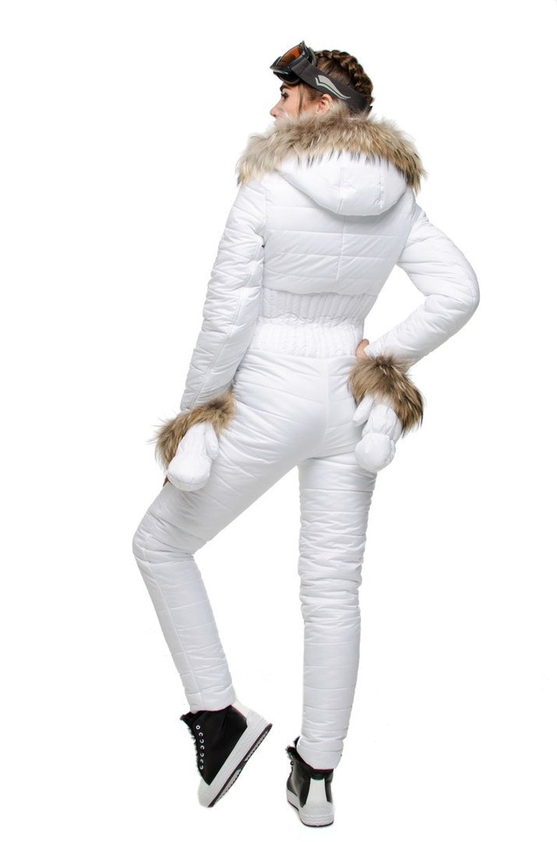 Women Ski suit white Ski overall Ski jumpsuit Ski Winter suit Etsy