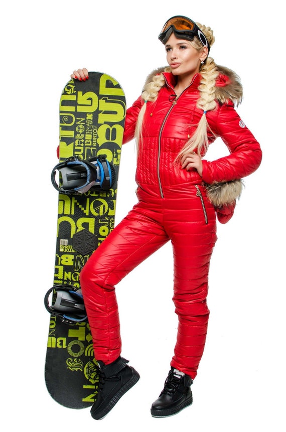 red ski suit womens
