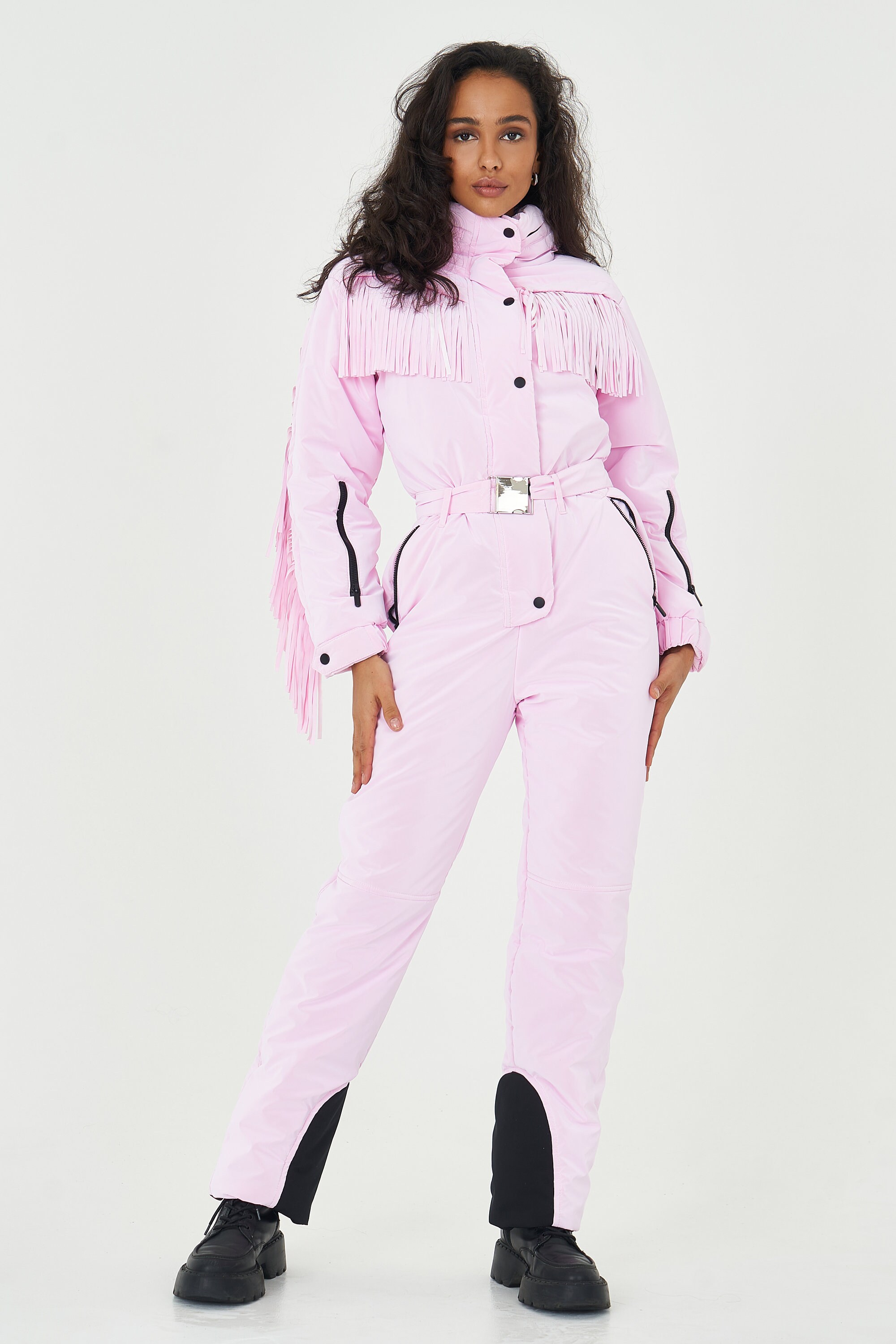 Blush Pink One Piece Fringe Ski Suit Ski Jumpsuit for Women Etsy