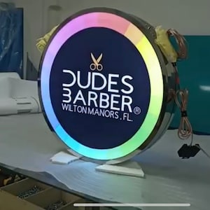 Custom Backlit Business Sign: Double-Sided LED Logo Display