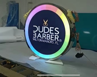 Custom Backlit Business Sign: Double-Sided LED Logo Display