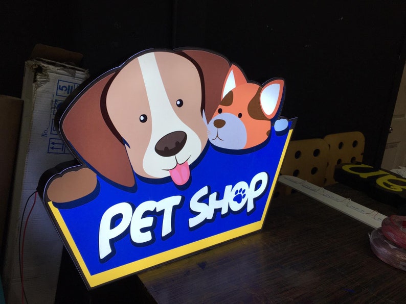 Custom Channel Sign Pet Shop Sign Sign for Business Backlit Etsy
