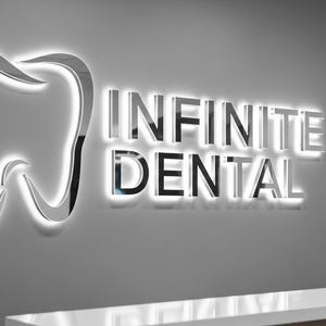 Custom Halo Led Wall Logo, 3D Custom Led Sign, Illuminated Logo Sign, Personalized Backlit Signage, Office, Reception Backlit Logo Signage