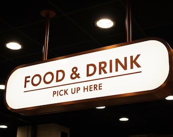 Custom Double-Sided LED Lightbox Sign: Ceiling Hanging Business Logo