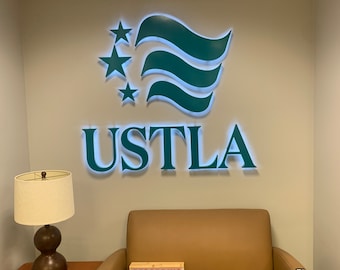 Custom Illuminated Logo Sign: Laser Cut, Raised 3D Design