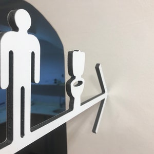 Letrero de baño moderno de aluminio compuesto: Pictograma de WC de doble cara