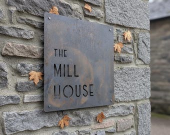 Letrero personalizado de metal sin tratar, Letrero de acero corten, Logotipo comercial personalizado, Letrero metálico personalizado, Letrero con logotipo comercial, Letrero metálico cortado con láser, Letrero decorativo de pared