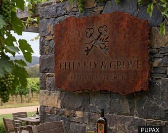 Custom Raw Metal Sign, Corten Steel Sign, Custom Rusty Sign, Custom Business Sign, Business Logo Sign, Lazer Cut Metal Sign, Wall Gift Sign