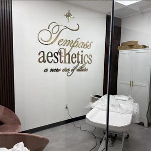 Letrero personalizado cortado con láser, letrero para salón de belleza, letrero comercial, letrero para vestíbulo de oftalmólogo, logotipo de recepción, letrero con nombre de guardería, letrero para clínica, letrero acrílico
