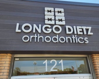 Letrero 3D personalizado para escaparate: Letrero metálico con el logotipo de la empresa, decoración personalizada, letrero metálico para negocios, señalización de oficina cortada con láser.