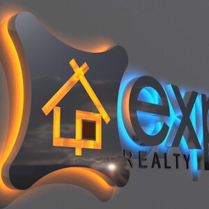 Anpassad LED-logotypskylt: Borstad metall, 3D-design, upplyst kontorsskylt bild 5