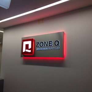 Office Sign, 3D Wall Logo for Business, LEDs Sign, Backlit Sign, Custom Logo, LED Light Box, Office Sign,Logo Sign with Raised 3D Design,