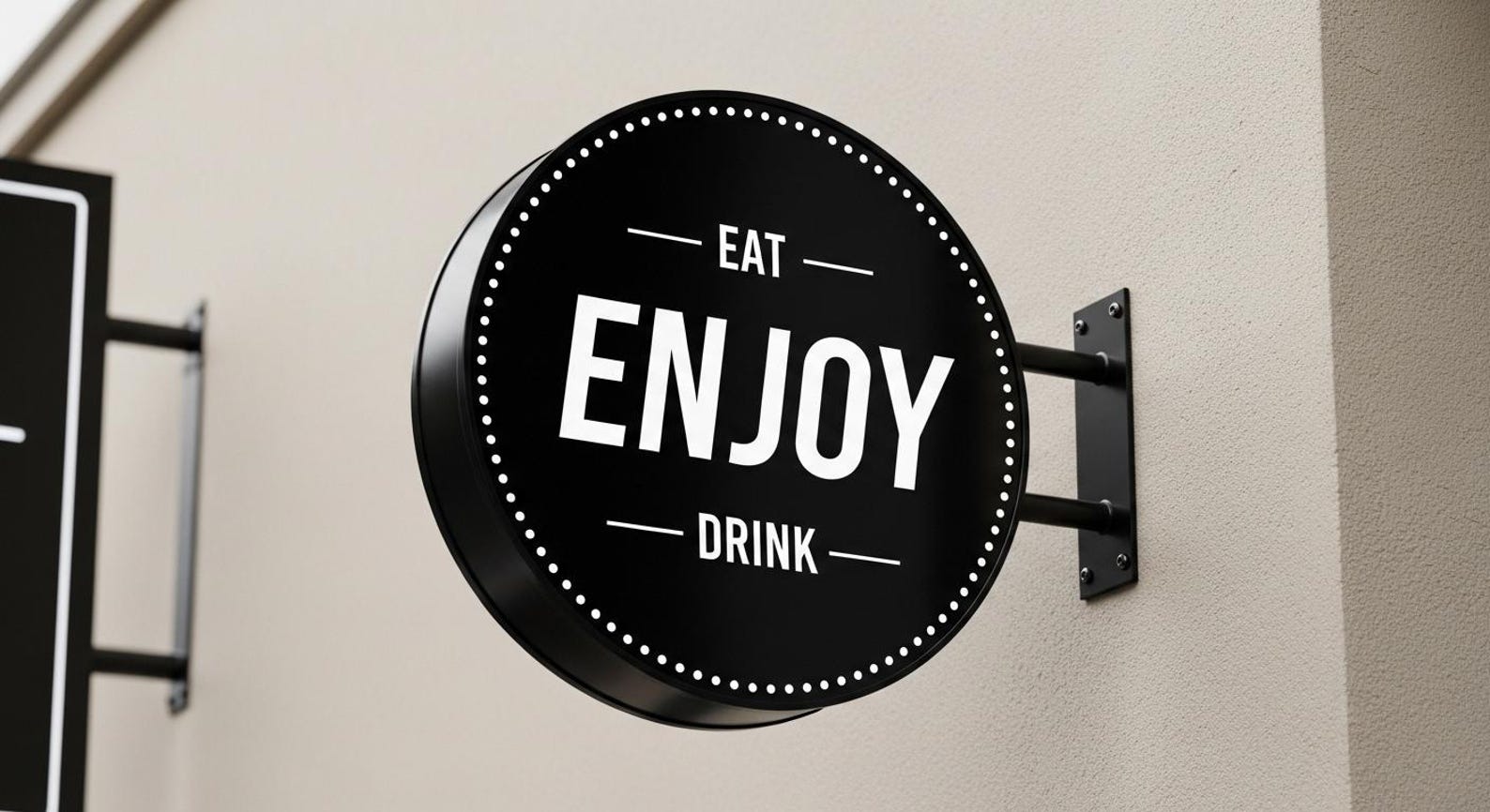 Exterior Illuminated Round Blade Sign, Double Sided Signage, Custom ...