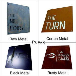 Op maat gemaakt roestig metalen bord, Cortenstaal bord, onbewerkt metalen bedrijfslogo, roestig metalen bord, bedrijfsbord, lasergesneden metalen bord, wanddecoratiebord afbeelding 5