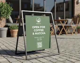 Custom Sidewalk Sign, Double Sided A-Frame Outdoor Sign, Business Storefront Sign, Cafe Menu Board ,Personalized Metal Sandwich Board