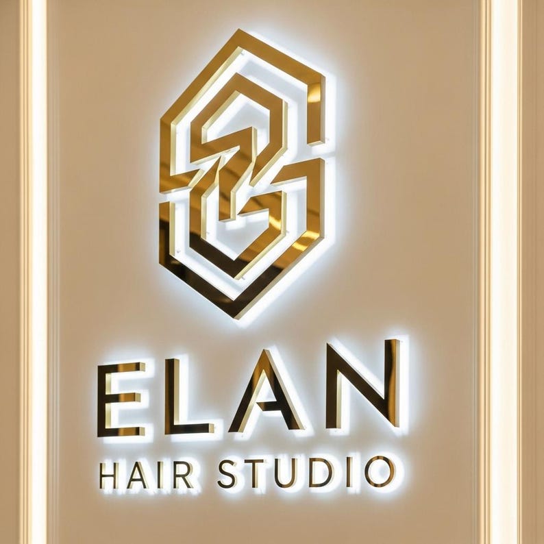 3D Metal Sign Backlit, Office Logo Sign Backlit, Outdoor Sign, Custom Business Led Sign, 3D Logo Sign, Metal Sign, Led Light Logo Sign image 1