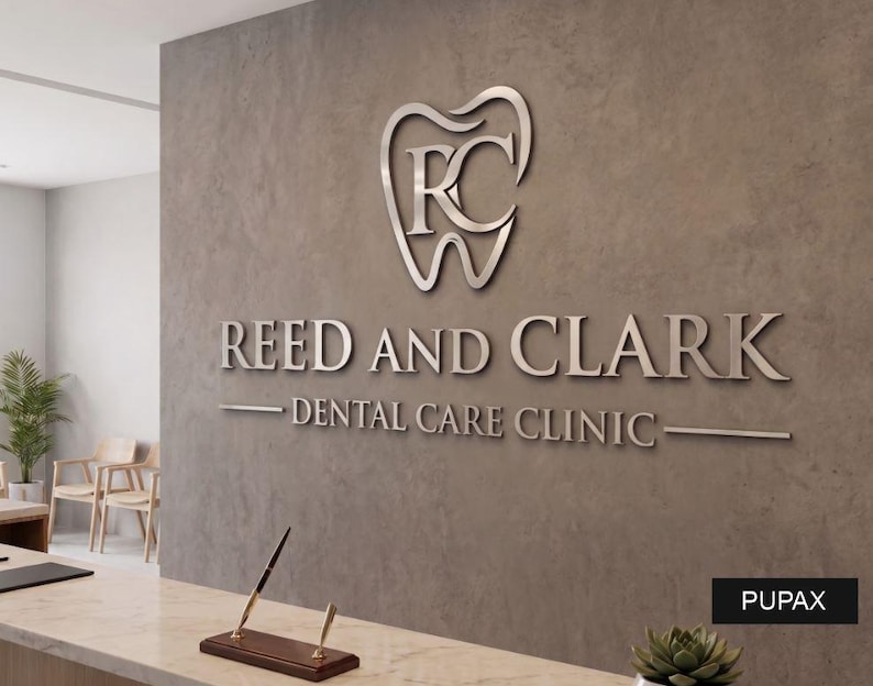 Letrero con logotipo cortado con láser, letrero para salón de belleza, letrero comercial 3D, rótulo comercial, corte láser personalizado, logotipo con diseño 3D en relieve, letrero para dentista imagen 5