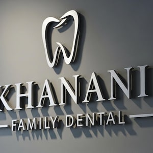 Letrero metálico con logotipo cortado a láser, letrero para salón de belleza, letrero comercial 3D, letrero metálico para dentista, corte láser personalizado, logotipo con diseño 3D en relieve, letreros para spa