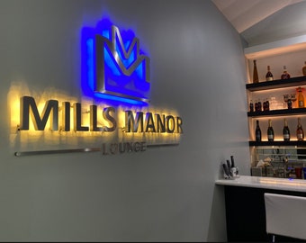 Custom Backlit 3D Logo Sign: Personalized Illuminated Business Sign