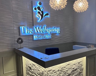 Custom LED Backlit 3D Metal Logo Sign for Business