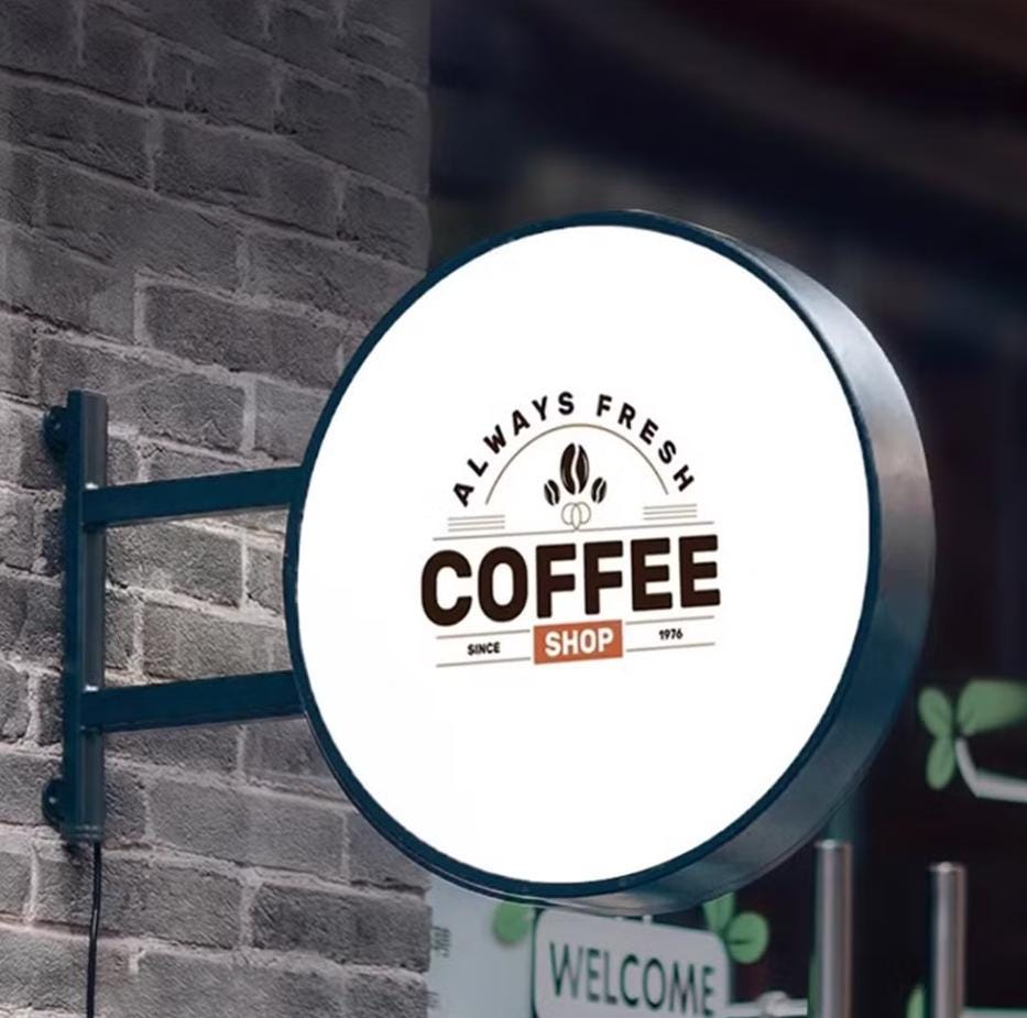 Double Sided LED Blade Sign: Outdoor Lighted Logo, Wall Mounted - Etsy