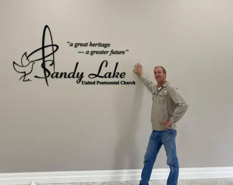 Laser Cut Company Logo Sign: Mirror Acrylic Reception Decor