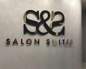 Custom 3D Logo Sign: Laser Cut Acrylic & Stainless Steel Business Decor